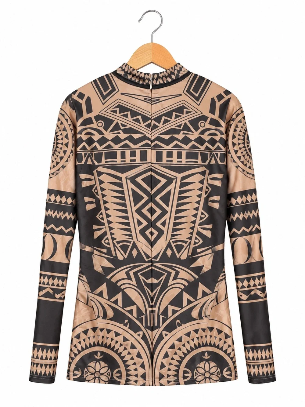 COOFANDY Tribal Geometric Long Sleeve Mini Dress XXL